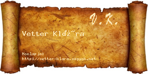 Vetter Klára névjegykártya